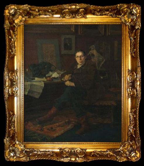 framed  Jules Bastien-Lepage Albert Wolff in His Study, ta009-2